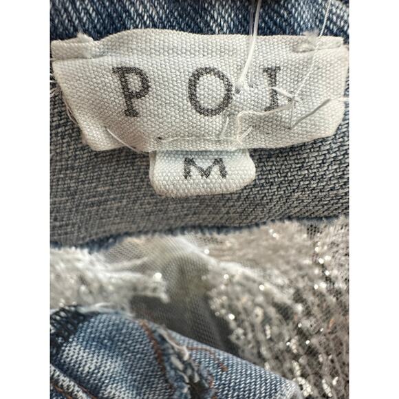 POL - Blue Embellished Denim Vest - Picture 2 of 4